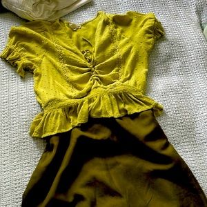 Ann Taylor Avocado Skirt & Top